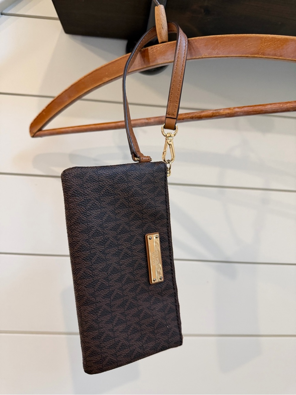 Michael Kors Brown Signature Wristlet Wallet